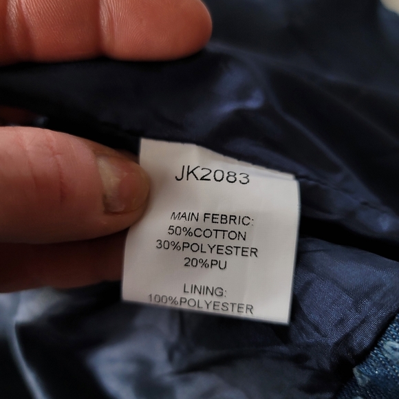 TOV Holy G Retro Denim Faux Snakeskin Leather Jacket - Picture 8 of 11